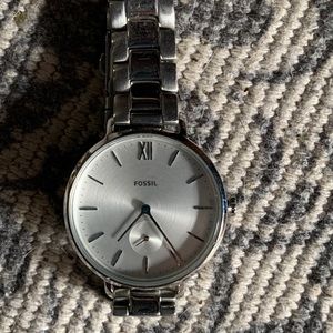 Silver Fossil Watch